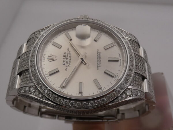 Rolex Datejust 41 II 41 mm 126300 Iced Out Original Dial With PAPERS 10.59cts Diamonds May 2024