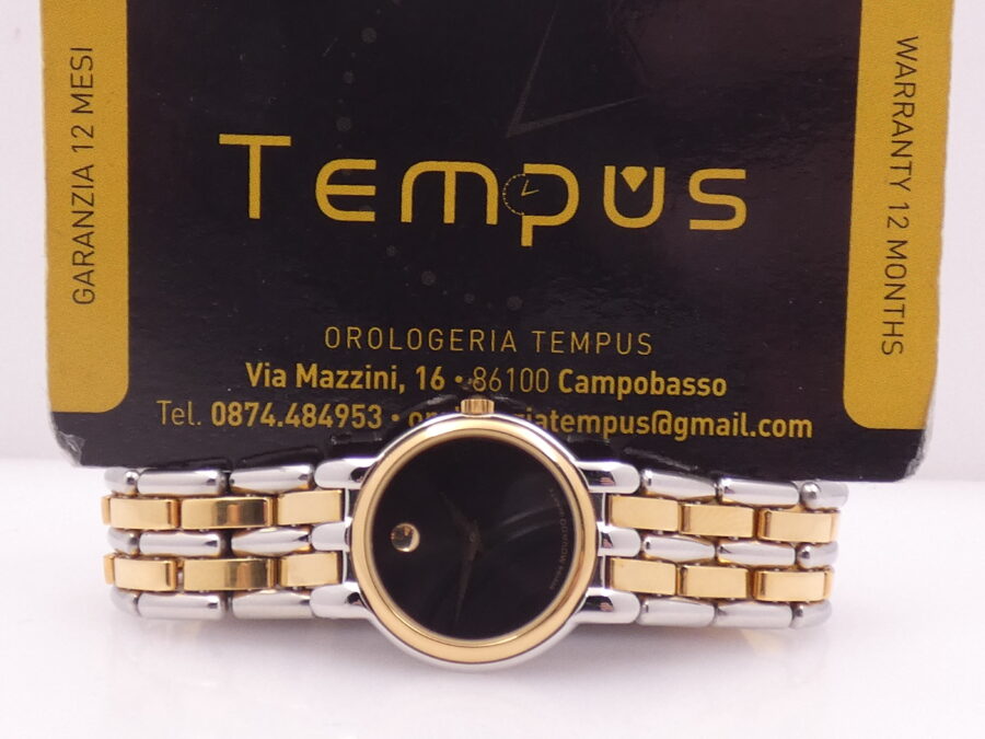 Movado Museum Lady N.O.S. Lam. Oro 18Kt & Acciaio NEW OLD STOCK Anni '90s Mai Indossato - immagine 2