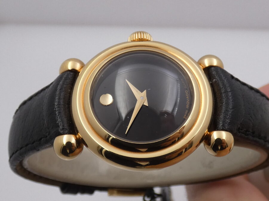 Movado Museum Bubble 37mm NEW OLD STOCK Laminato Oro 18 Kt  Anni '90 Mai Indossato