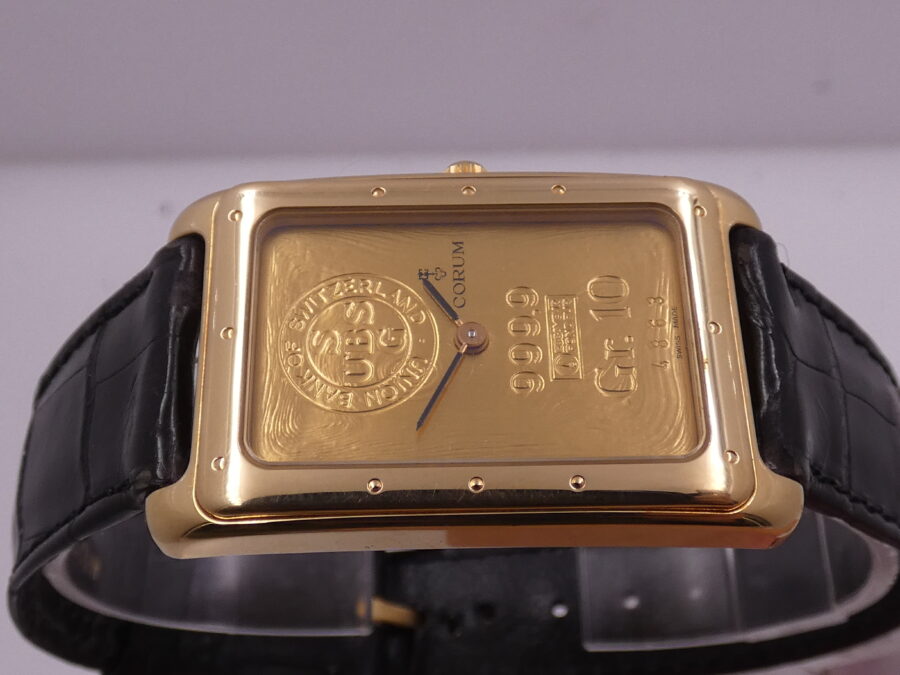 Corum Union Bank Of Switzerland Ingot 10Gr N.O.S. FULL SET Oro Massiccio 18Kt 999,9 Anno 1992 Carica Manuale