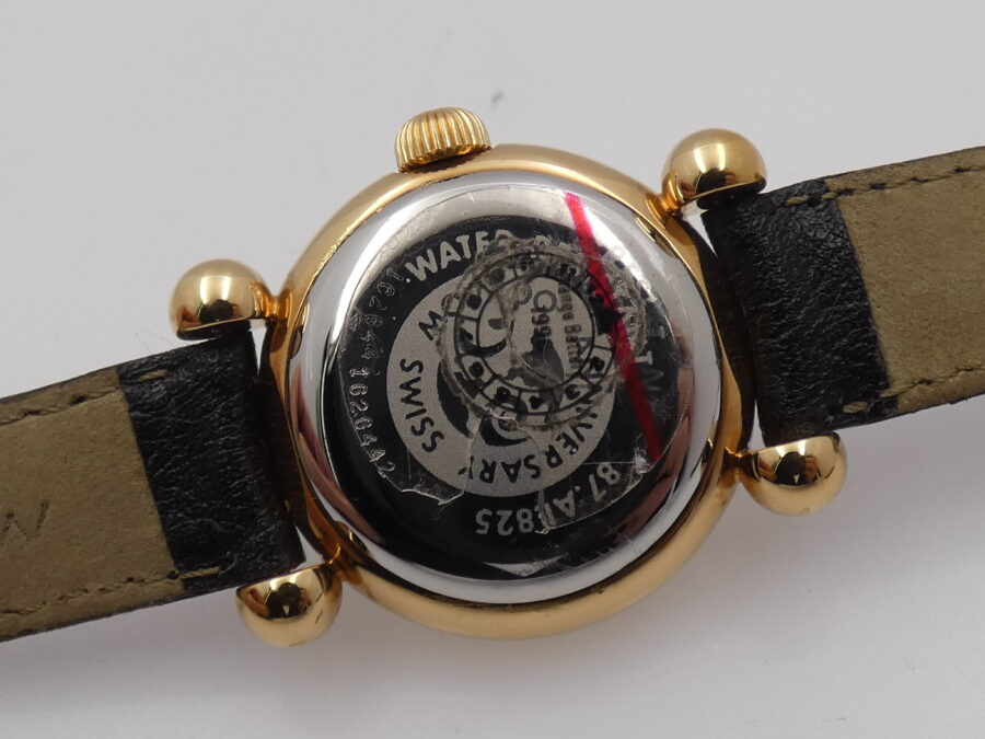 Movado Museum Bubble 37mm NEW OLD STOCK Laminato Oro 18 Kt  Anni '90 Mai Indossato - immagine 16