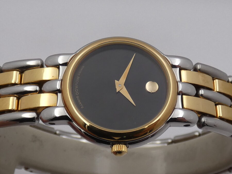 Movado Museum Lady N.O.S. Lam. Oro 18Kt & Acciaio NEW OLD STOCK Anni '90s Mai Indossato - immagine 3