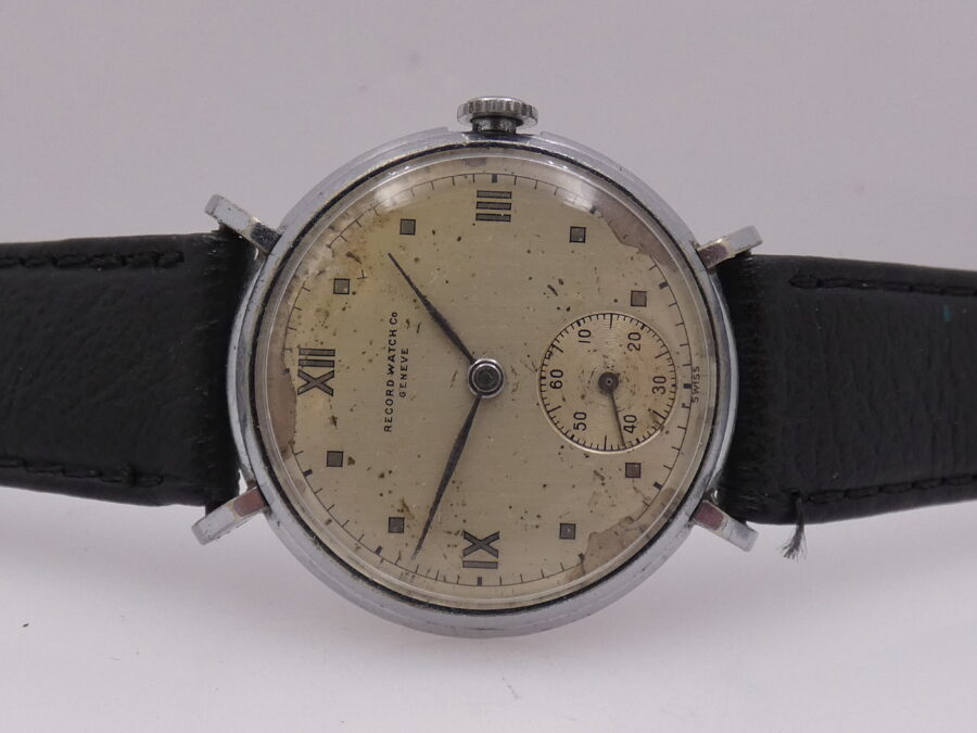 Record Vintage Watch 32mm Manuale Anni 1940's Acciaio Inox Calibro 022-18 - immagine 4