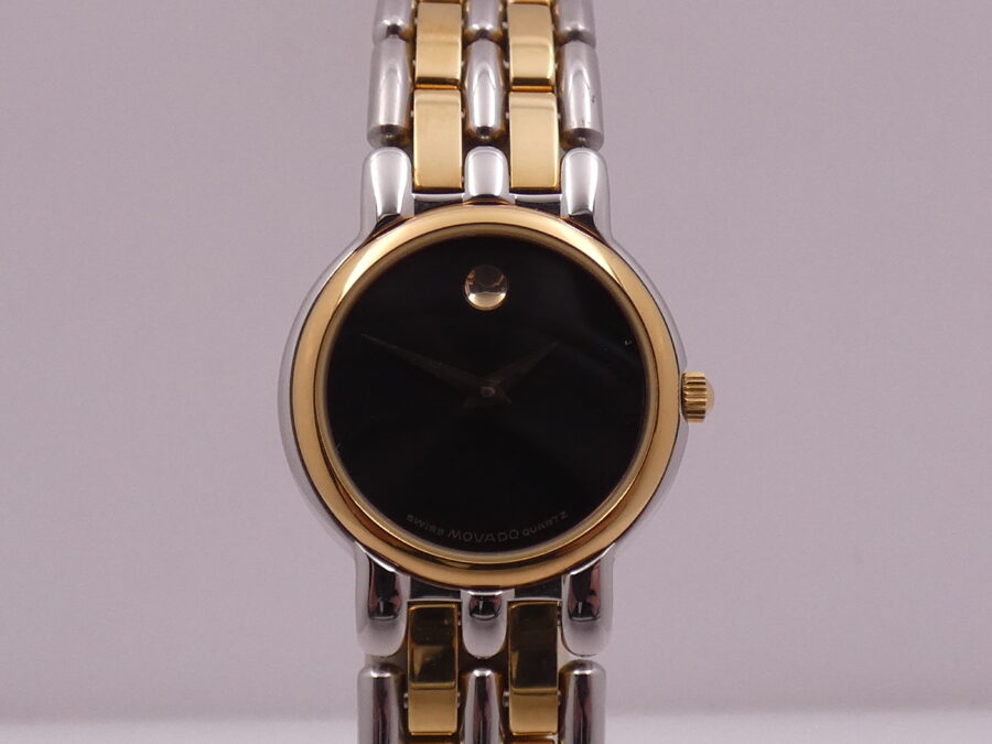 Movado Museum Lady N.O.S. Lam. Oro 18Kt & Acciaio NEW OLD STOCK Anni '90s Mai Indossato - immagine 8