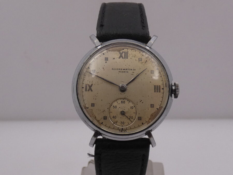 Record Vintage Watch 32mm Manuale Anni 1940's Acciaio Inox Calibro 022-18 - immagine 8