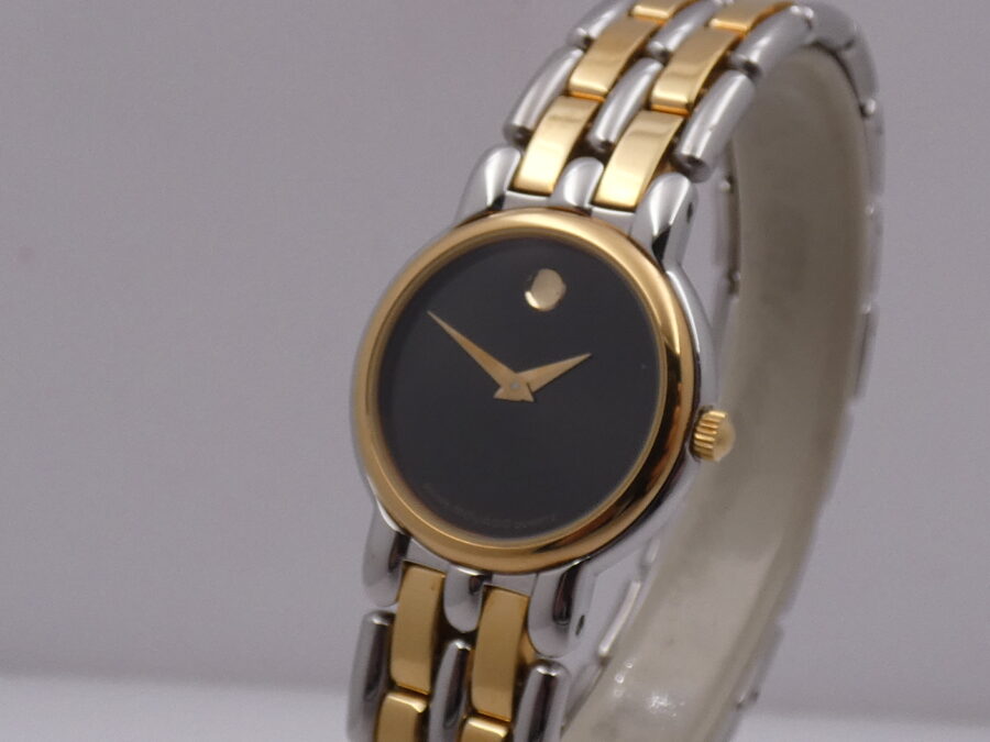 Movado Museum Lady N.O.S. Lam. Oro 18Kt & Acciaio NEW OLD STOCK Anni '90s Mai Indossato - immagine 9