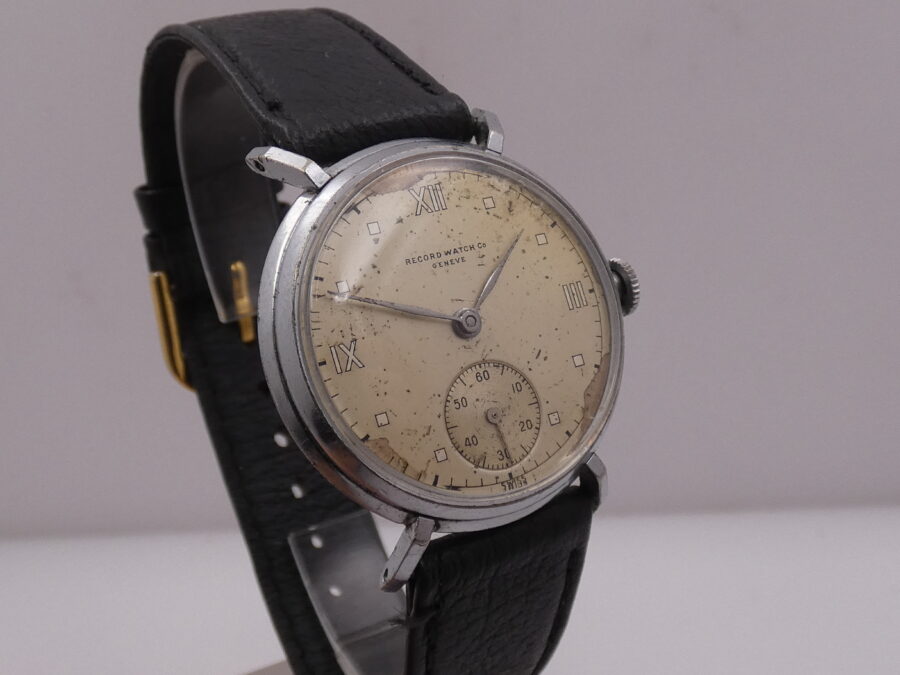 Record Vintage Watch 32mm Manuale Anni 1940's Acciaio Inox Calibro 022-18 - immagine 10