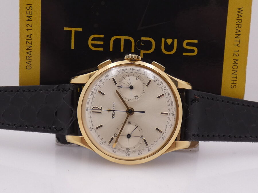 Zenith Stellina Cronografo Oro Massiccio 18Kt Anni 50's TOP CONDITION Carica Manuale WITH BOX - immagine 2