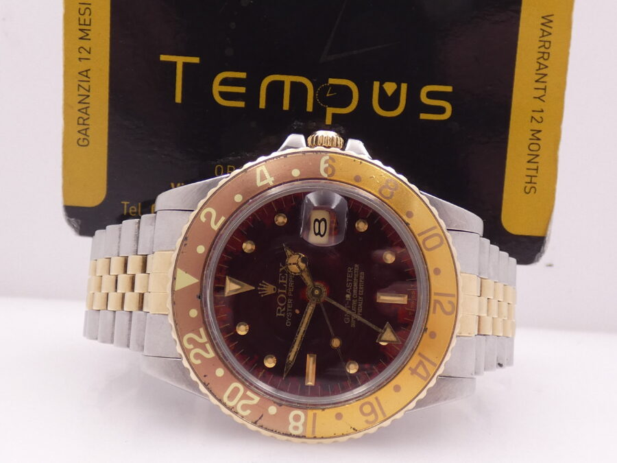 Rolex GMT-Master 16753 Occhio di Tigre SANGUE DI PICCIONE Nipple Dial Anno 1981 Acciaio & Oro 18Kt - immagine 2