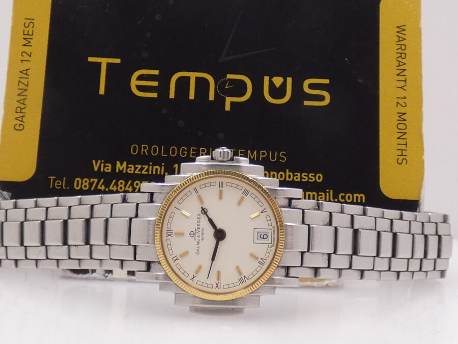 Baume & Mercier Shogun LADY 5236.018.3 Acciaio & Oro 18 Kt WITH BOX Anni 90's Ladies - immagine 2