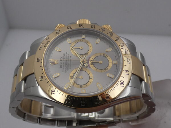 Rolex Daytona Cosmpograph 116523 Slim Hands BOX&PAPERS ITALIA 18Kt Gold&Steel 2004 Automatic