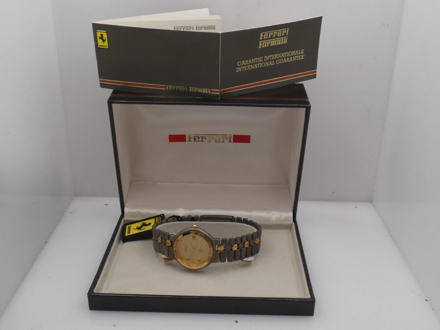 Ferrari Formula By Cartier N.O.S. TITANIO & Laminato Oro 18Kt  NEW OLD STOCK anni 80's - immagine 11