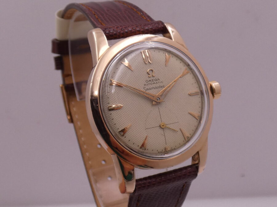 Omega Seamaster Vintage Honey Comb Dial Laminato Oro Rosa 18Kt Anno 1952 Automatic Bumper - immagine 11