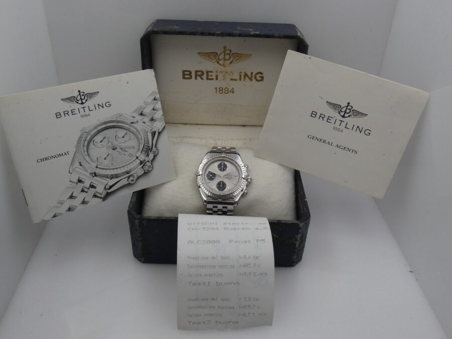 Cronografo Breitling Chronomat A13047 Acciaio With BOX Automatico ANNI '90 Braccialato - immagine 11