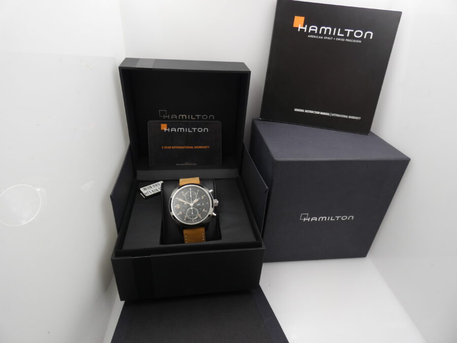 Hamilton Khaki Field Day Date Cronografo NUOVO Anno 2023 BOX&PAPERS Automatico Acciaio - immagine 12