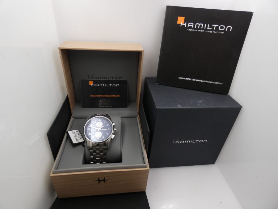 Hamilton Jazzmaster Maestro Cronografo Day Date NUOVO Anno 2022 BOX&PAPERS Automatico Acciaio - immagine 12