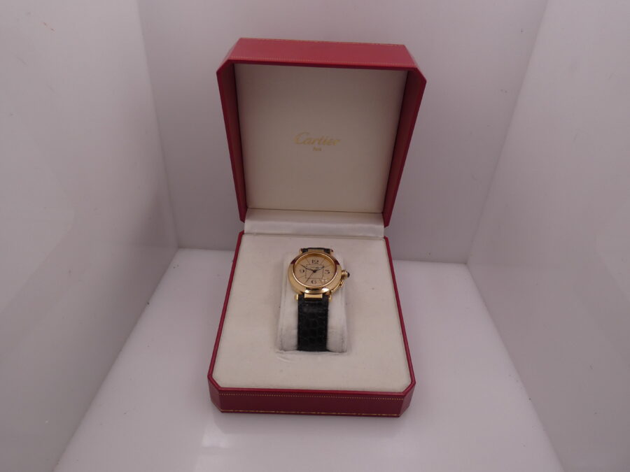 Cartier Pasha 38mm Oro Massiccio 18Kt  Anni 90's Automatico Con Scatola - immagine 12