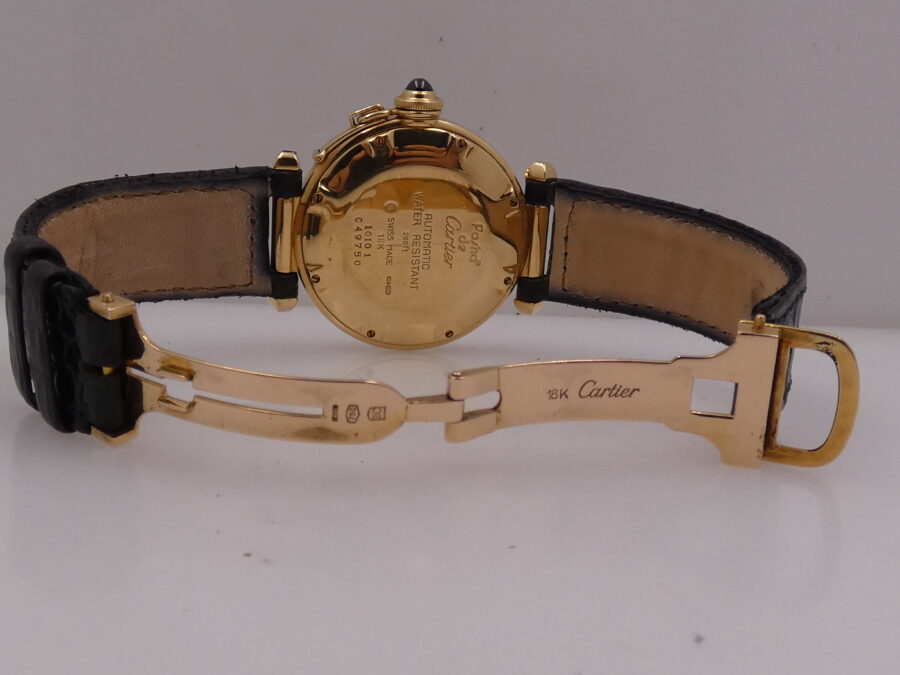 Cartier Pasha 38mm Oro Massiccio 18Kt  Anni 90's Automatico Con Scatola - immagine 13