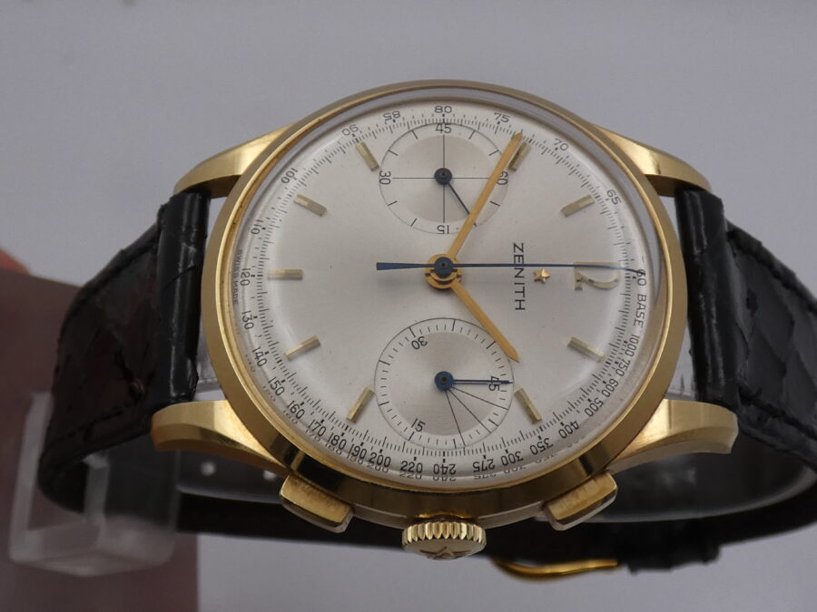 Zenith Stellina Cronografo Oro Massiccio 18Kt Anni 50's TOP CONDITION Carica Manuale WITH BOX - immagine 3