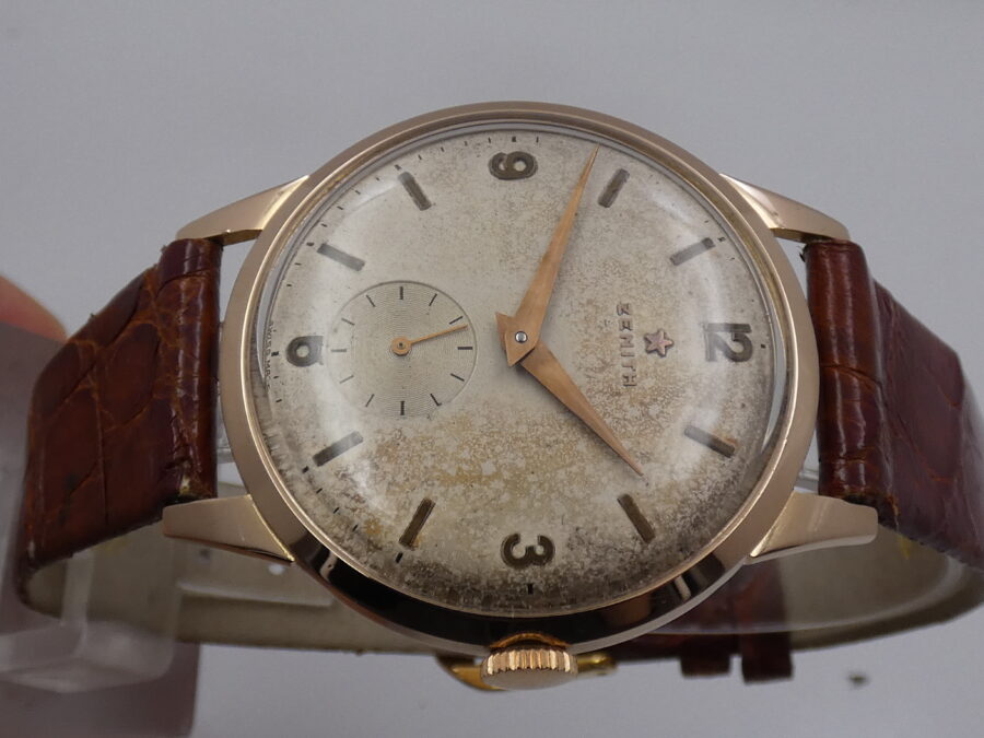 Zenith Stellina Jumbo 37mm Oro Rosa 18Kt Anno 1960 Carica Manuale Calibro 40 - immagine 3