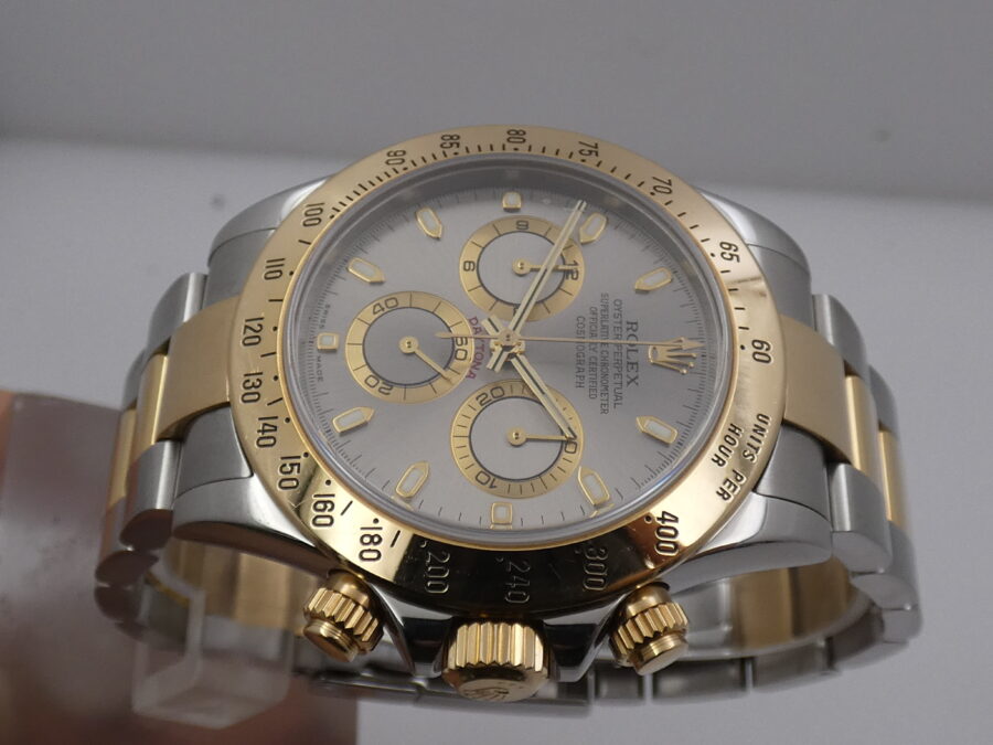 Rolex Daytona Cosmpograph 116523 Slim Hands BOX&PAPERS ITALIA 18Kt Gold&Steel 2004 Automatic - immagine 3