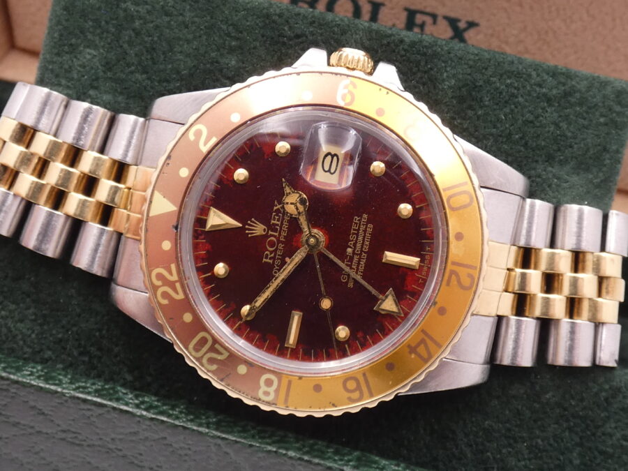 Rolex GMT-Master 16753 Occhio di Tigre SANGUE DI PICCIONE Nipple Dial Anno 1981 Acciaio & Oro 18Kt - immagine 3