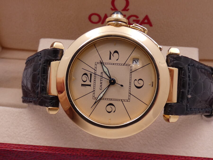 Cartier Pasha 38mm Oro Massiccio 18Kt  Anni 90's Automatico Con Scatola - immagine 3