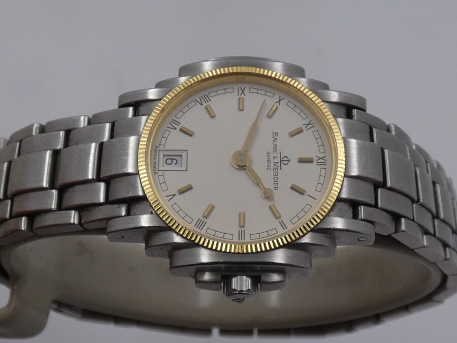 Baume & Mercier Shogun LADY 5236.018.3 Acciaio & Oro 18 Kt WITH BOX Anni 90's Ladies - immagine 3