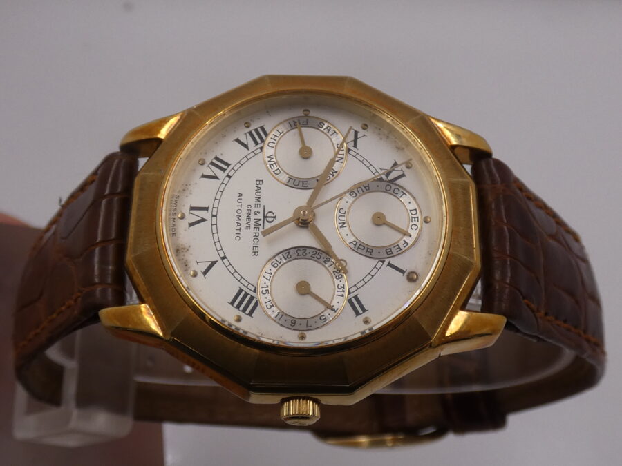 Baume & Mercier Riviera Complication Triple Date N.O.S. Oro 18Kt BOX&PAPERS LIMITED EDITION Anni 90 - immagine 3