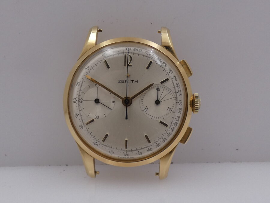 Zenith Stellina Cronografo Oro Massiccio 18Kt Anni 50's TOP CONDITION Carica Manuale WITH BOX - immagine 4