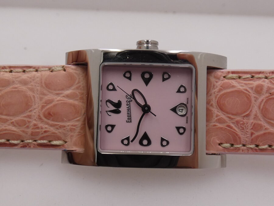 Eberhard & Co. Gingi Date 61007 NEW Pink Dial BOX&PAPERS ANNI 2000's Ladies Watch - immagine 4