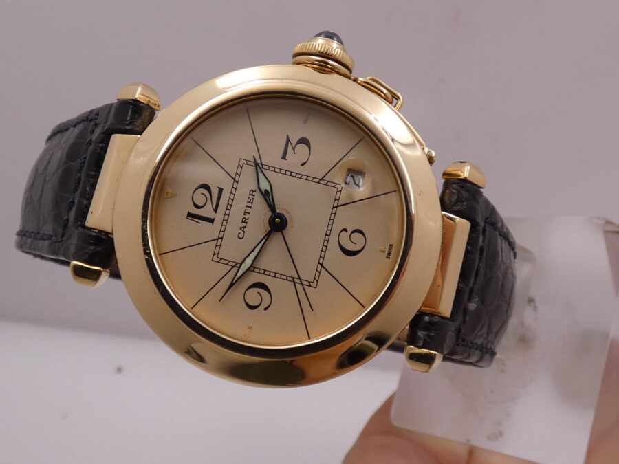 Cartier Pasha 38mm Oro Massiccio 18Kt  Anni 90's Automatico Con Scatola - immagine 4