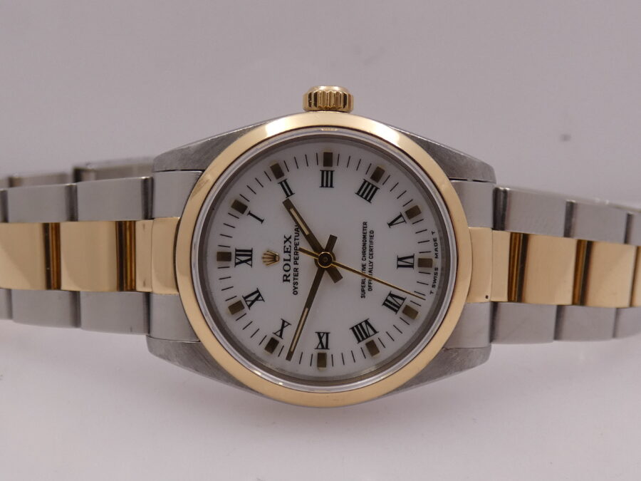 Rolex Oyster Perpetual 31 Mid-Size 67483 SENZA FORI Acciaio&Oro18Kt Anno 1998 Automatico WITH BOX - immagine 4