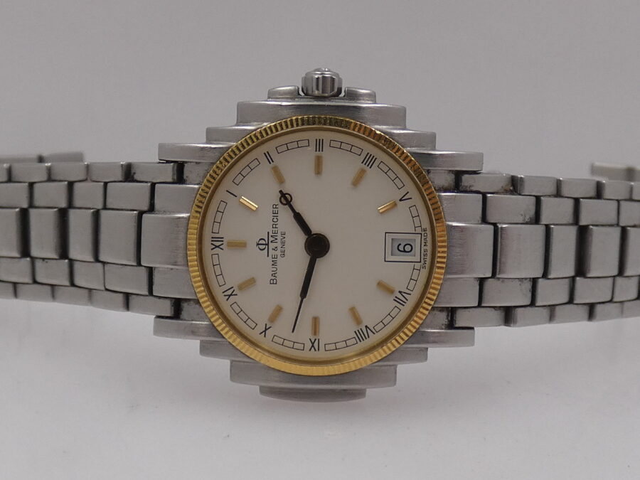 Baume & Mercier Shogun LADY 5236.018.3 Acciaio & Oro 18 Kt WITH BOX Anni 90's Ladies - immagine 4