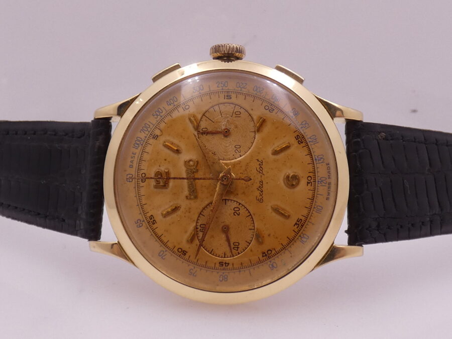 Eberhard & Co. Extra-Fort Cronografo 14007 Oversize 39mm Oro 18 Kt ANNI '50s Carica Manuale - immagine 5