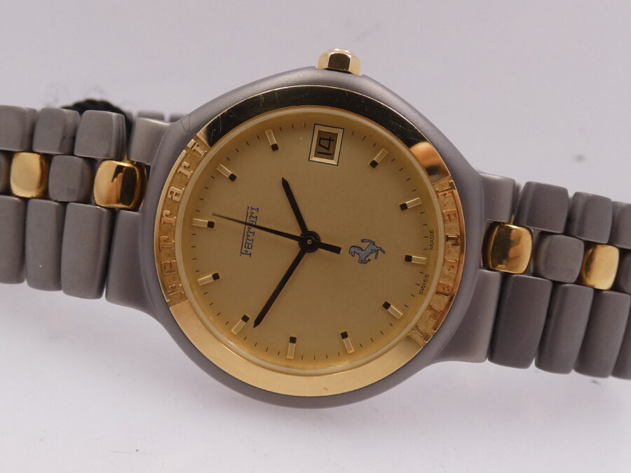 Ferrari Formula By Cartier N.O.S. TITANIO & Laminato Oro 18Kt  NEW OLD STOCK anni 80's - immagine 5