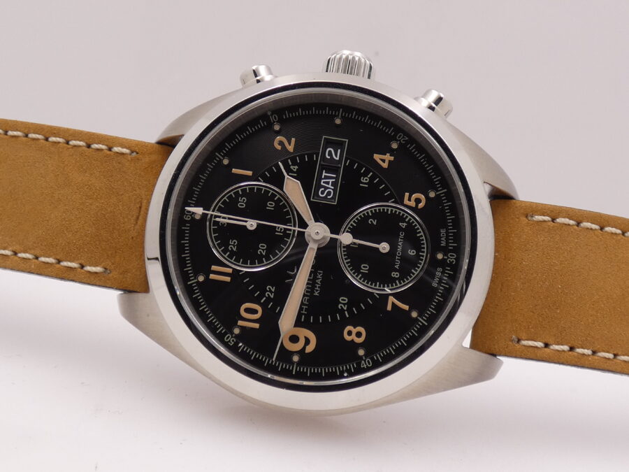 Hamilton Khaki Field Day Date Cronografo NUOVO Anno 2023 BOX&PAPERS Automatico Acciaio - immagine 5