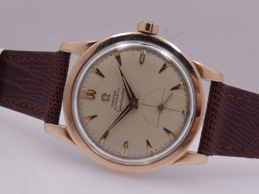 Omega Seamaster Vintage Honey Comb Dial Laminato Oro Rosa 18Kt Anno 1952 Automatic Bumper - immagine 5