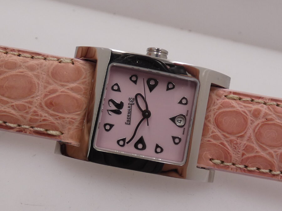 Eberhard & Co. Gingi Date 61007 NEW Pink Dial BOX&PAPERS ANNI 2000's Ladies Watch - immagine 5