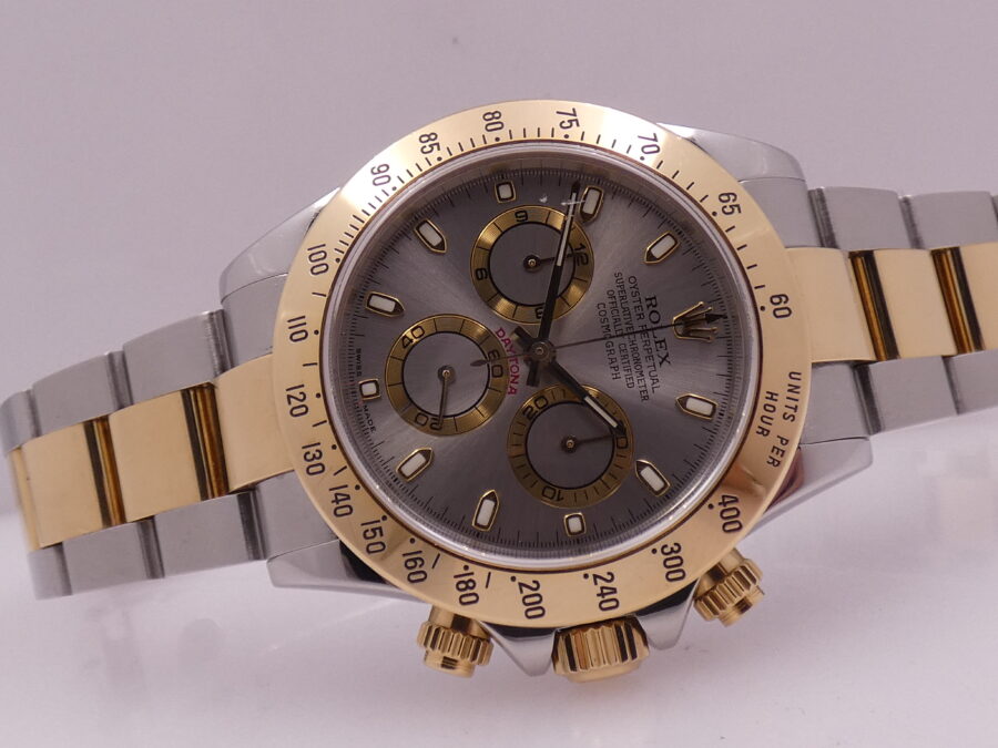 Rolex Daytona Cosmpograph 116523 Slim Hands BOX&PAPERS ITALIA 18Kt Gold&Steel 2004 Automatic - immagine 5