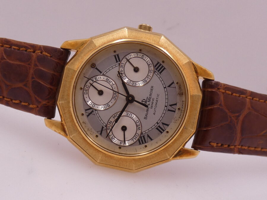 Baume & Mercier Riviera Complication Triple Date N.O.S. Oro 18Kt BOX&PAPERS LIMITED EDITION Anni 90 - immagine 5