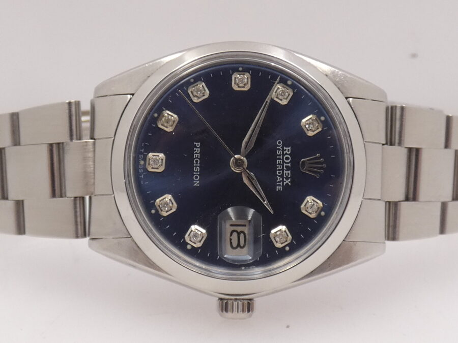 Rolex Oysterdate Precision 6694 Diamond Dial ANNO 1970 Manuale Acciaio Con Bracciale Oyster - immagine 6