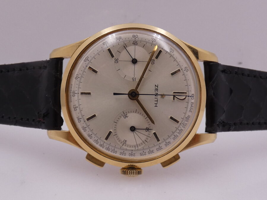 Zenith Stellina Cronografo Oro Massiccio 18Kt Anni 50's TOP CONDITION Carica Manuale WITH BOX - immagine 6