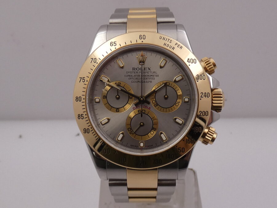 Rolex Daytona Cosmpograph 116523 Slim Hands BOX&PAPERS ITALIA 18Kt Gold&Steel 2004 Automatic - immagine 6