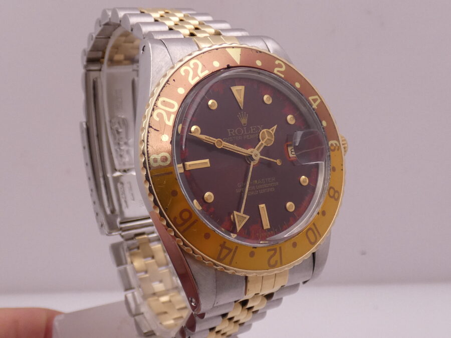 Rolex GMT-Master 16753 Occhio di Tigre SANGUE DI PICCIONE Nipple Dial Anno 1981 Acciaio & Oro 18Kt - immagine 6