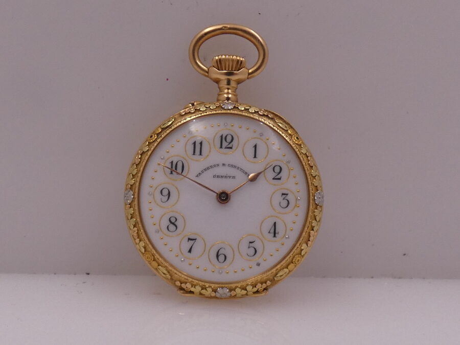 Vacheron Constantin Pocket Monachina Anno 1908 Oro Massiccio 18Kt Quadrante Porcellana Carica Manuale - immagine 5