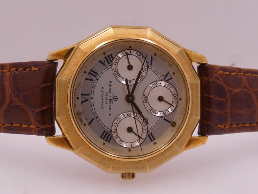 Baume & Mercier Riviera Complication Triple Date N.O.S. Oro 18Kt BOX&PAPERS LIMITED EDITION Anni 90 - immagine 6