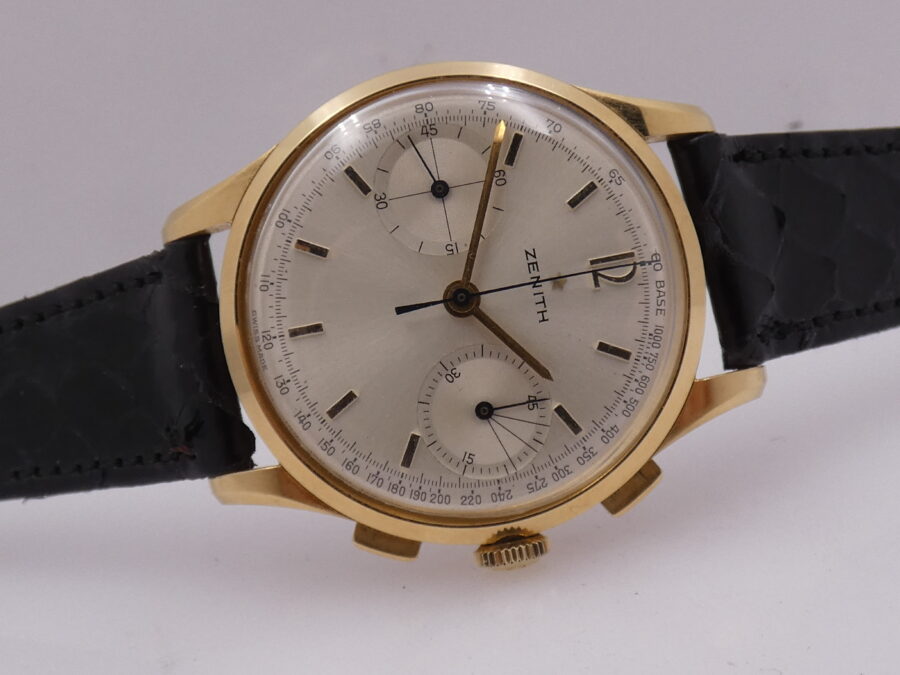 Zenith Stellina Cronografo Oro Massiccio 18Kt Anni 50's TOP CONDITION Carica Manuale WITH BOX - immagine 7