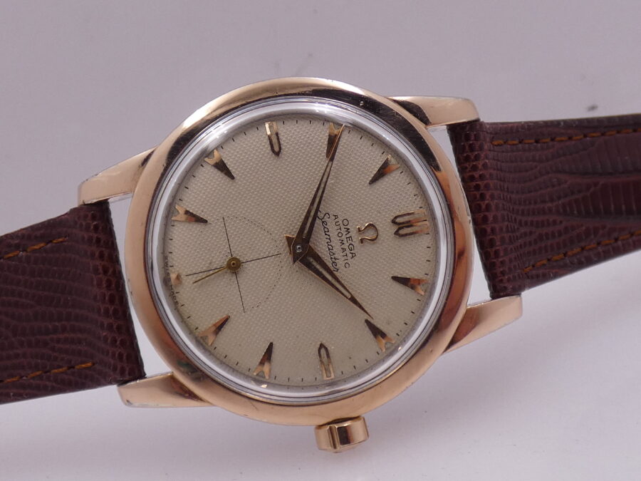 Omega Seamaster Vintage Honey Comb Dial Laminato Oro Rosa 18Kt Anno 1952 Automatic Bumper - immagine 7