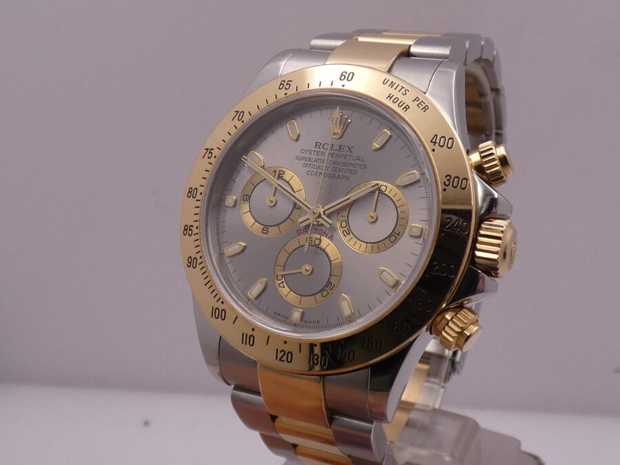 Rolex Daytona Cosmpograph 116523 Slim Hands BOX&PAPERS ITALIA 18Kt Gold&Steel 2004 Automatic - immagine 7